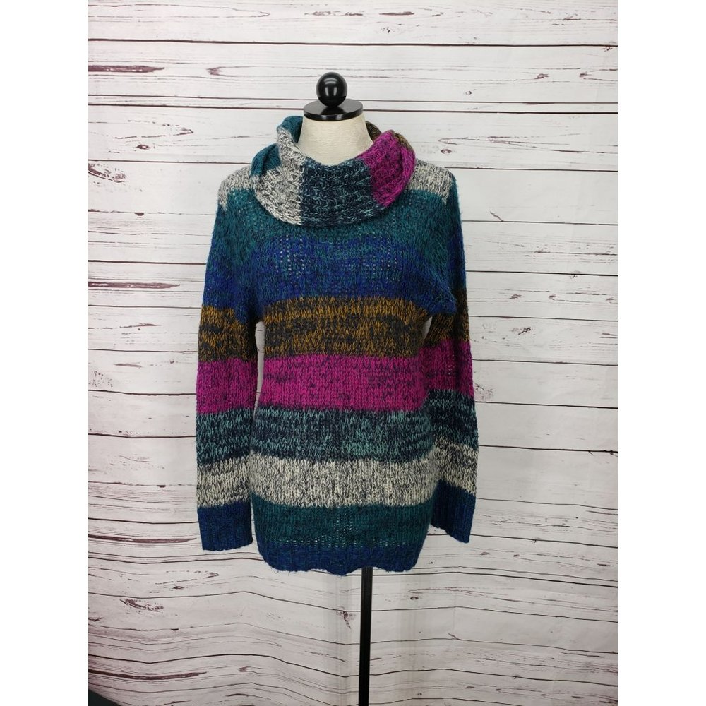 John Paul Richard Size XL Multi Print Cowl Neck Sweater‎